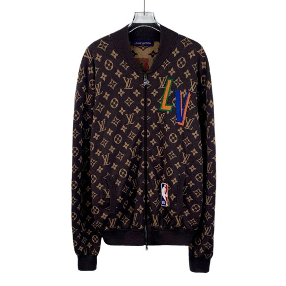 DM0097 Louis Vuitton X NBA Monogram Logo Bomber Jacket - Picture 1 of 8